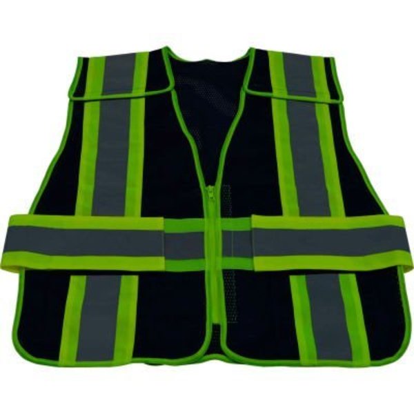 Petra Roc Inc Petra Roc Two Tone 5-Point Breakaway Public Safety Vest, Zipper Closure, Navy/Lime, S-XL BLVM-PSV-REG